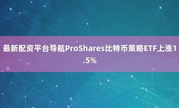 最新配资平台导航ProShares比特币策略ETF上涨1.5%