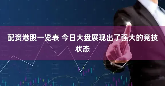 配资港股一览表 今日大盘展现出了强大的竞技状态